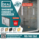 ISH222EDBM/CP/BN/BG/PN Black Glass to Glass 180 Degree Hinge