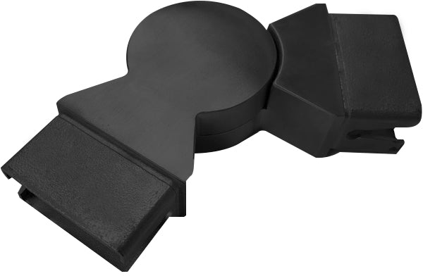 IEBAH1204BL 黑色水平 90 度矩形可调节弯头，适用于 2" x 1" 管材 SS304