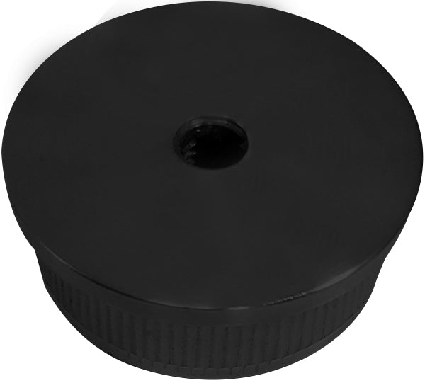 Tapa de extremo plana negra IECR424WH16BL con orificio M8 para tubo SS316 de 42,4 mm