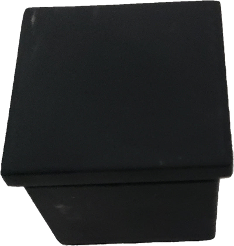 IEC2521SHRBL 哑光黑色迷你方帽导轨端盖适用于 25mm x 21mm