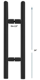 IGH5512X12BS/PS/BL/BG Round Ladder Handle CTC 12-inch Back-to-Back Pull Overall 24-inch