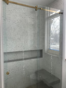 ISLSYS11BG Sistema deslizante de ducha con borde dorado y cepillo