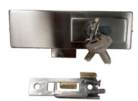 IPL1SA Satin Anodized Corner Patch Lock For Glass 10-12mm Thick