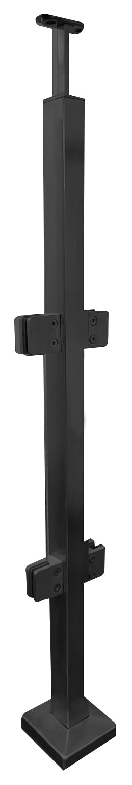 IPSQ40S42L316BL Black Square Stainless Steel Post Inline 42" SS316