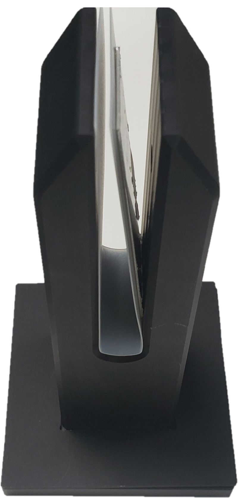 ISQSPGALUBL 哑光黑色铝制 8.5" 方形表面贴装，适用于 3/8"-1/2" 玻璃