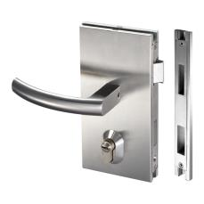 ISPLML11BS Brushed Stainless Center Lock Wall To Glass Lock For 10-12mm