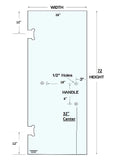 ISD2672H3 Shower Door 26"x 72" With 3 Holes Tempered