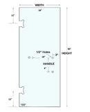 ISD2680H3 Shower Door 26"x80" With 3 Holes Tempered