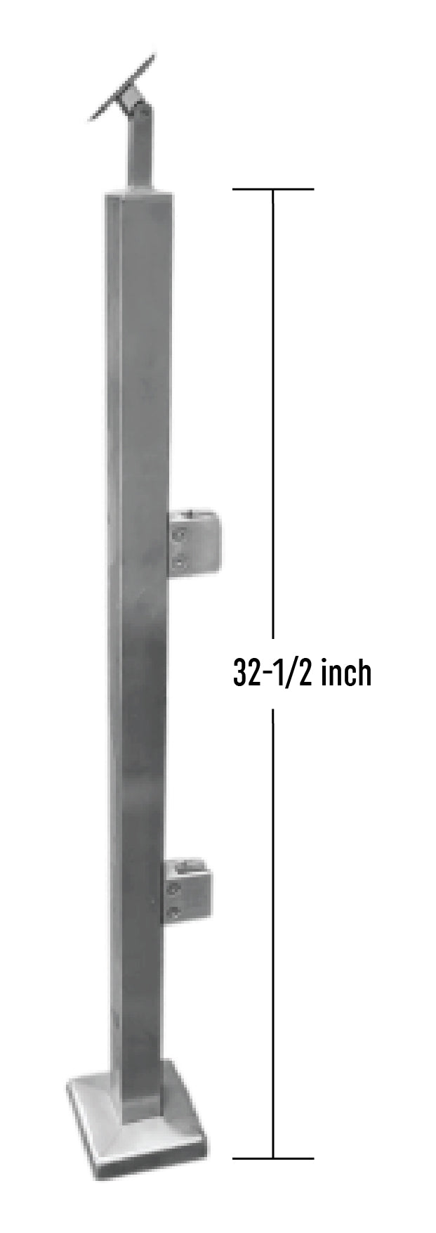 IPSQ40S36E316 Square Stainless Steel Post End 36" SS316