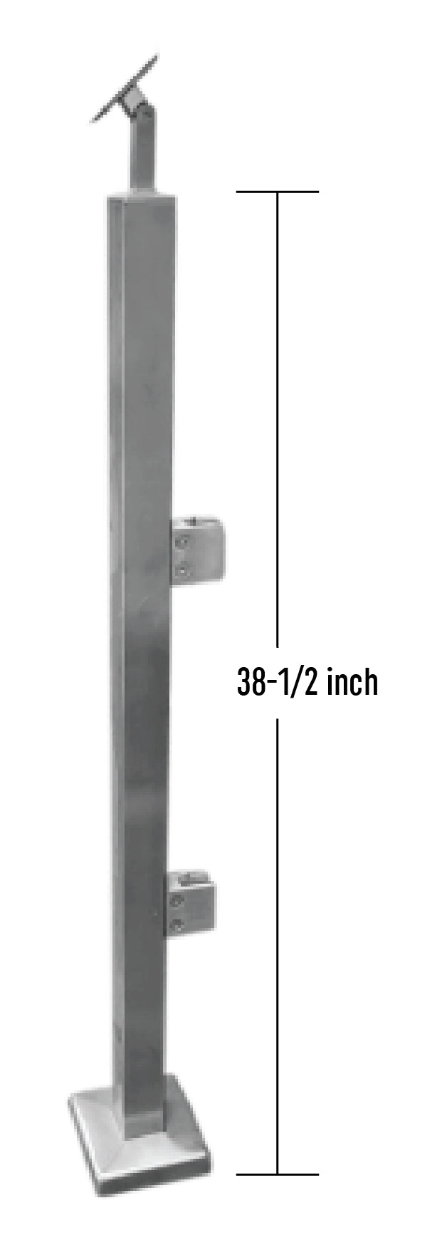 IPSQ40S42E316 Square Stainless Steel Post End Height- 42" SS316