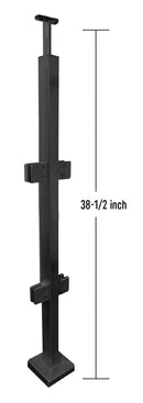 IPSQ40S42L316BL Poste cuadrado negro de acero inoxidable en línea 42" SS316