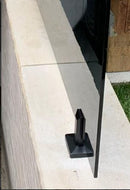 ISQSPGSM2205BL Grifo de montaje en superficie cuadrado negro plano de 6" con cubierta para vidrio de 3/8"-1/2" SS2205