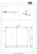 IDR100PSS Riel de puerta de vidrio hidráulico con parte inferior de acero inoxidable pulido 4"- 35-3/4 (cierre automático)