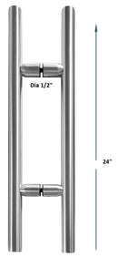 IGH5512X12BS/PS/BL/BG Round Ladder Handle CTC 12-inch Back-to-Back Pull Overall 24-inch