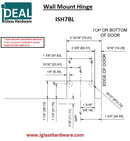 ISH01CP/BN/BM/BG Bisagras superiores/inferiores pivotantes de vidrio