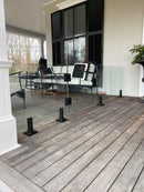 ISQSPGSM2205BL Grifo de montaje en superficie cuadrado negro plano de 6" con cubierta para vidrio de 3/8"-1/2" SS2205